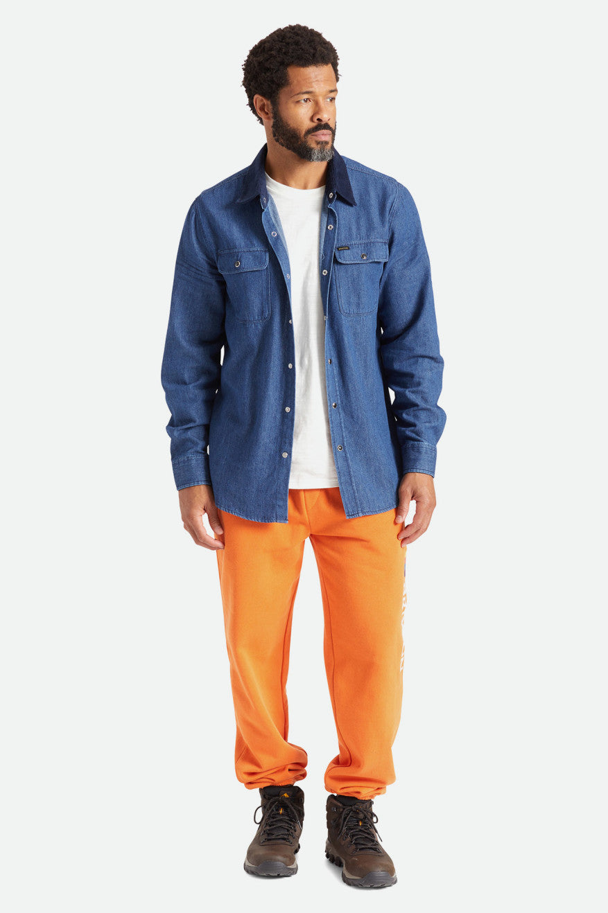 Blue Men's Brixton Bowery Reserve L/S Woven Wovens | 349658-WUL