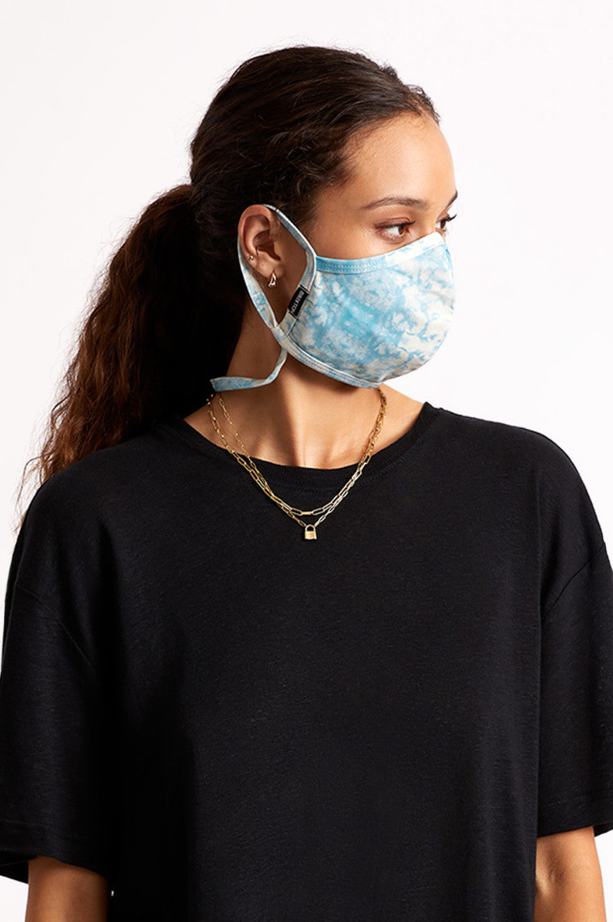 Blue Orange Wash Unisex Brixton Everything Face Masks | 657932-OEU