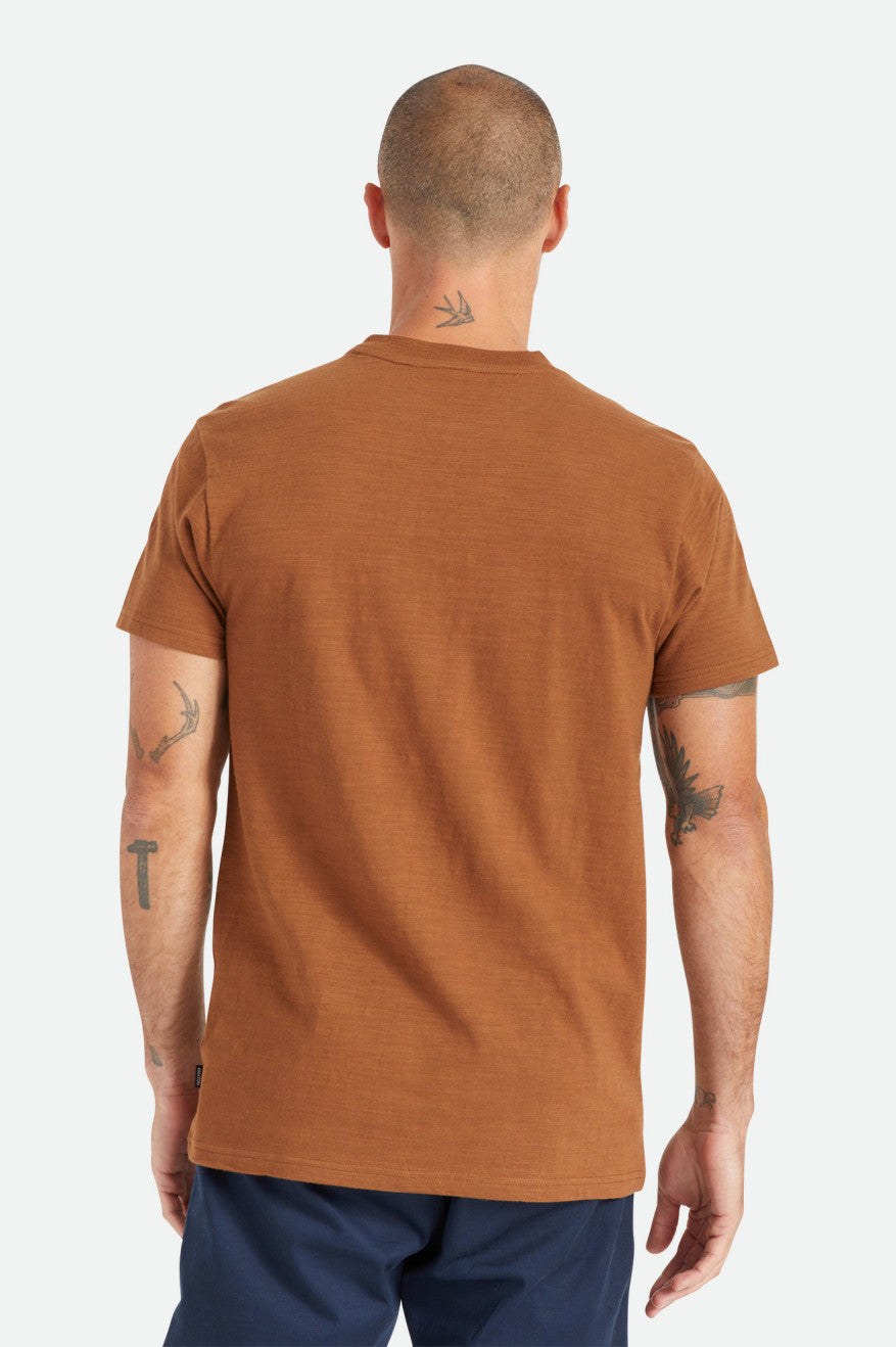 Brown Men's Brixton Basic Slub S/S Henley Knitwear | 012854-PID