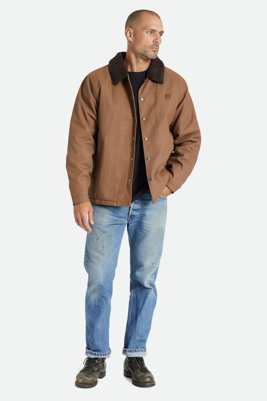 Brown Men's Brixton Beta Sherpa Lined Coaches Jackets | 732490-SPI