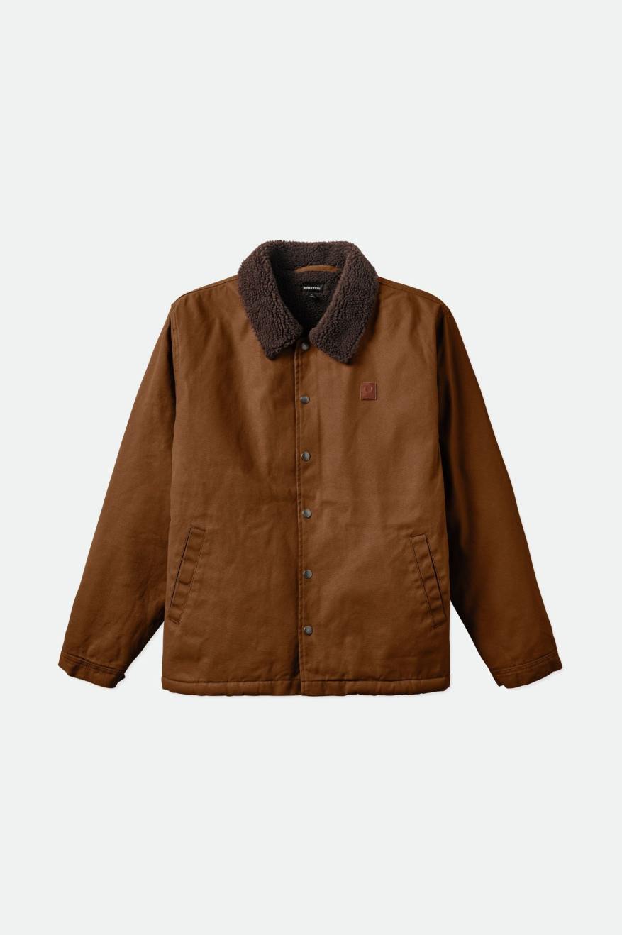 Brown Men's Brixton Beta Sherpa Lined Coaches Jackets | 732490-SPI