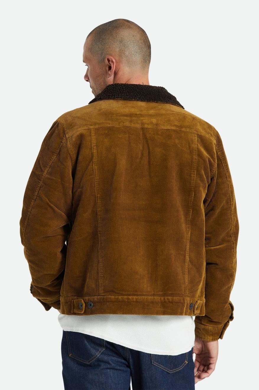 Brown Men's Brixton Cable Sherpa Lined Trucker Jackets | 839210-VSQ