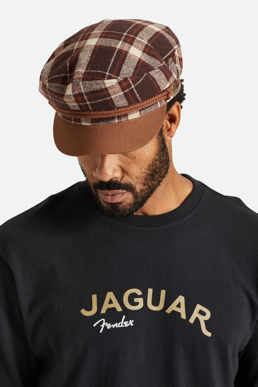 Brown Men's Brixton Fender Jaguar Fiddler Hats | 372891-MPE