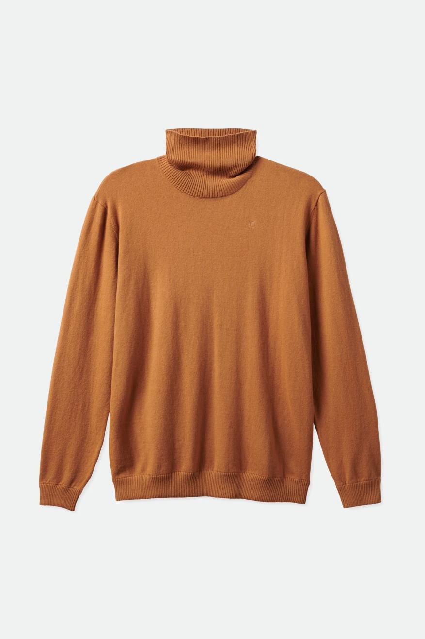 Brown Men's Brixton Reserve Cashmere L/S Turtleneck Knitwear | 093476-INQ