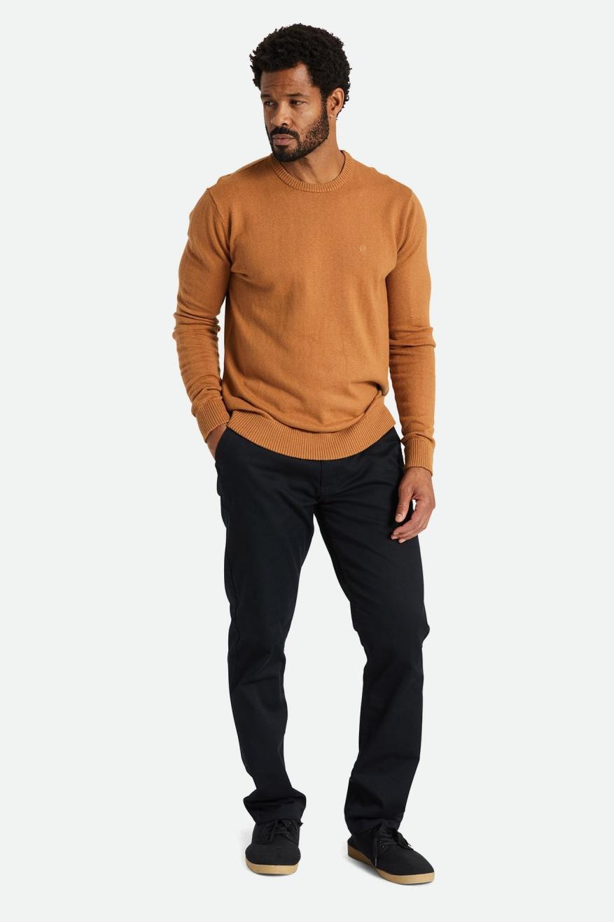 Brown Men's Brixton Reserve Cashmere Sweater Knitwear | 198463-PAM