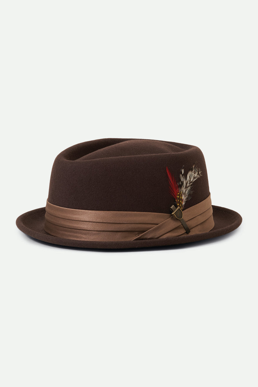 Brown Men\'s Brixton Stout Pork Pie Hats | 895360-YEJ