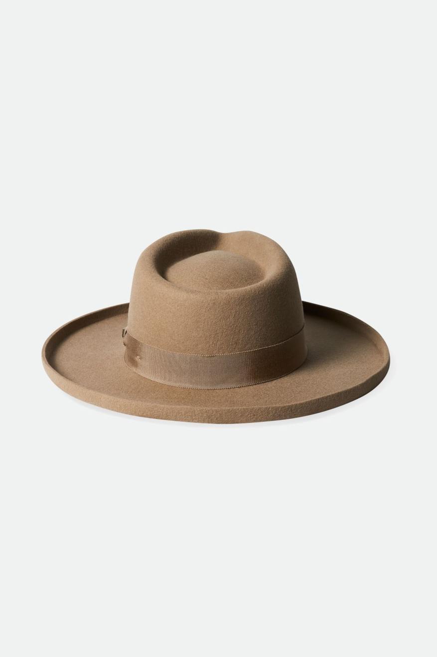 Brown Men's Brixton Victoria Felt Fedoras | 029354-UOA