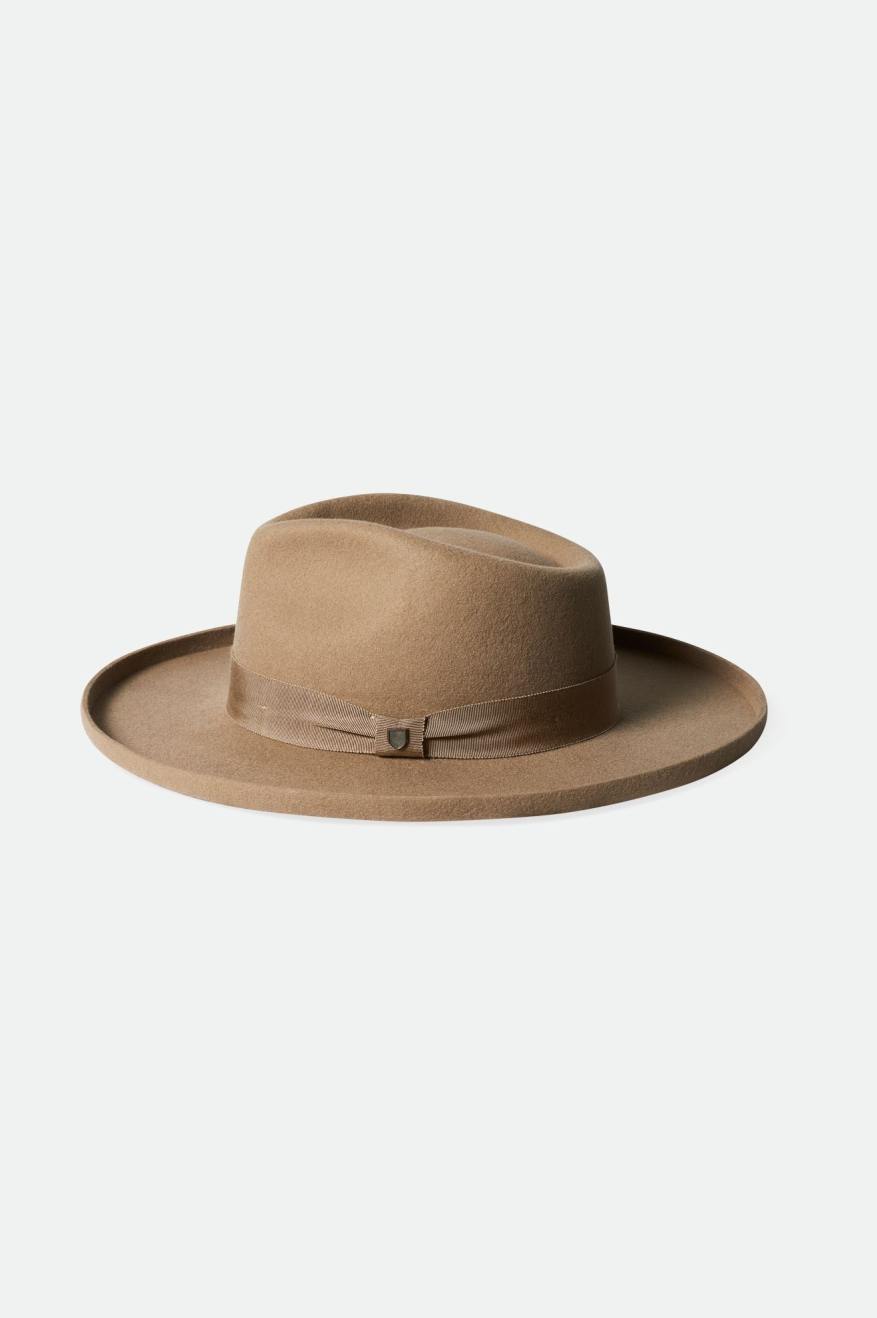 Brown Men's Brixton Victoria Felt Fedoras | 029354-UOA