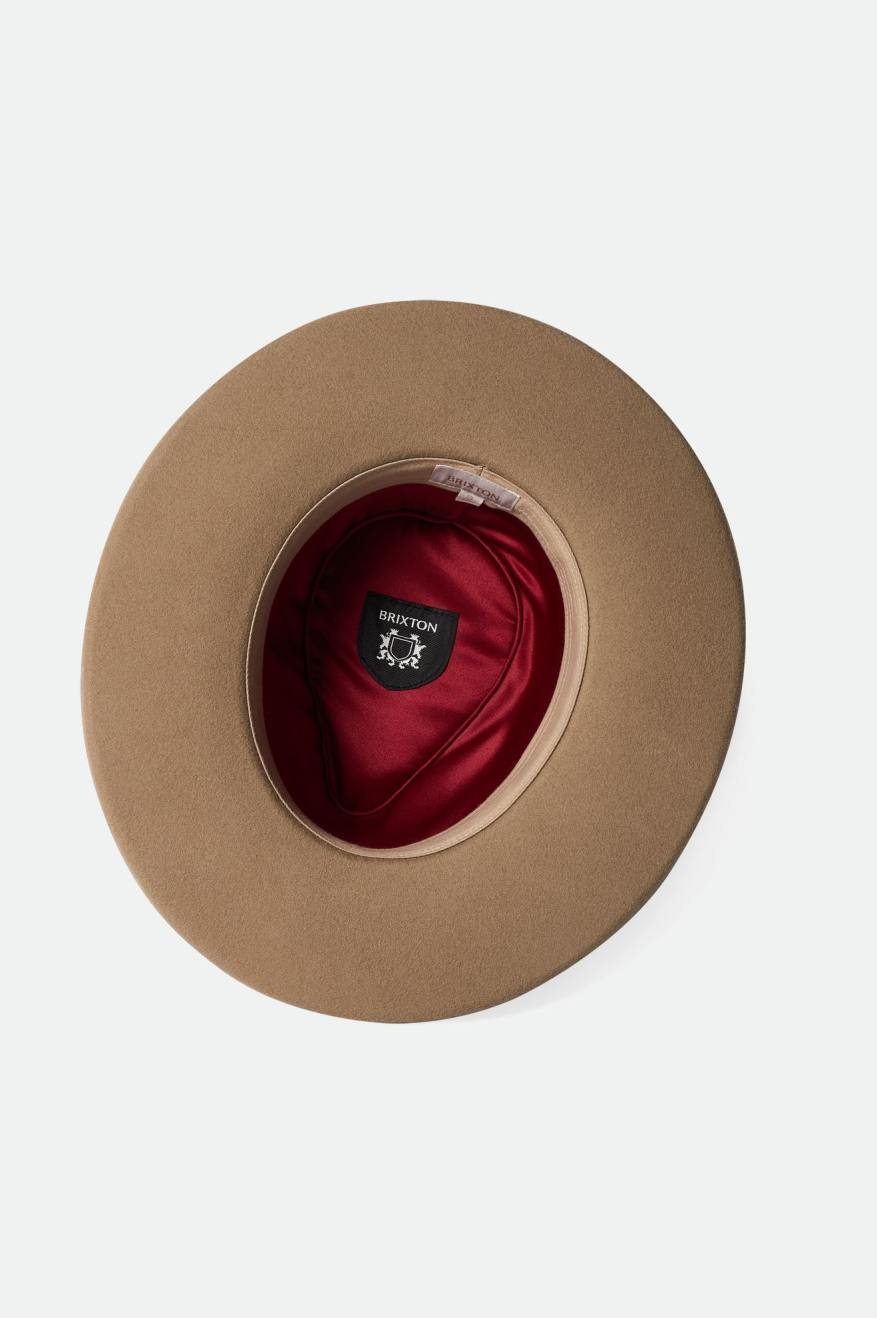 Brown Men's Brixton Victoria Felt Fedoras | 029354-UOA