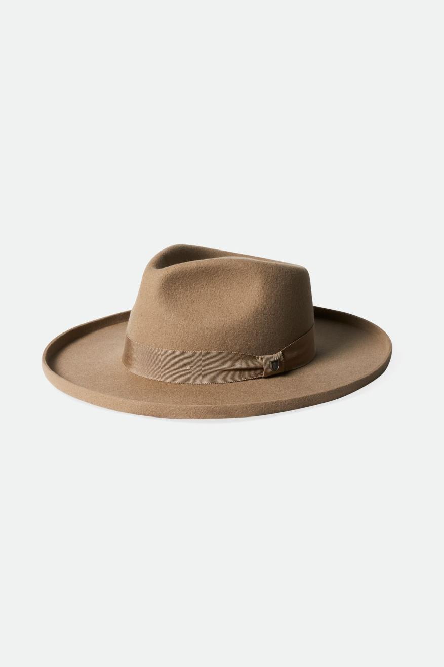 Brown Men\'s Brixton Victoria Felt Fedoras | 029354-UOA