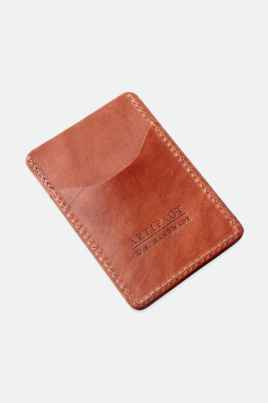 Brown Unisex Brixton Artifact Leather Card Holder Wallet Accessories | 364207-QRT