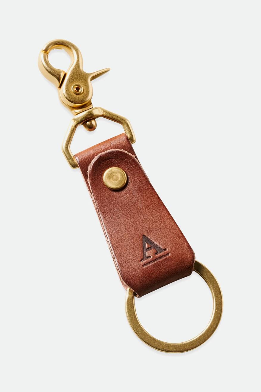 Brown Unisex Brixton Artifact Leather Key Clip Accessories | 976541-GJE