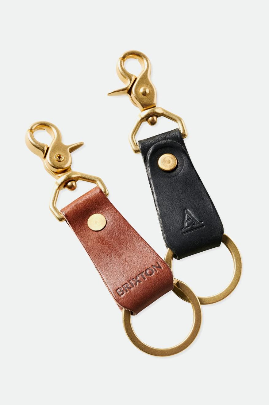 Brown Unisex Brixton Artifact Leather Key Clip Accessories | 976541-GJE