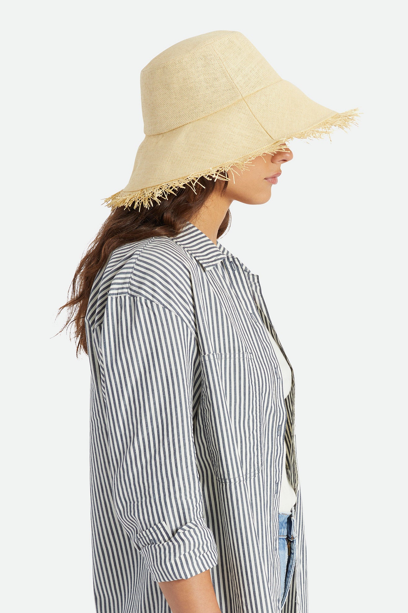 Brown Women's Brixton Alice Bucket Straw Hats | 123597-WQB