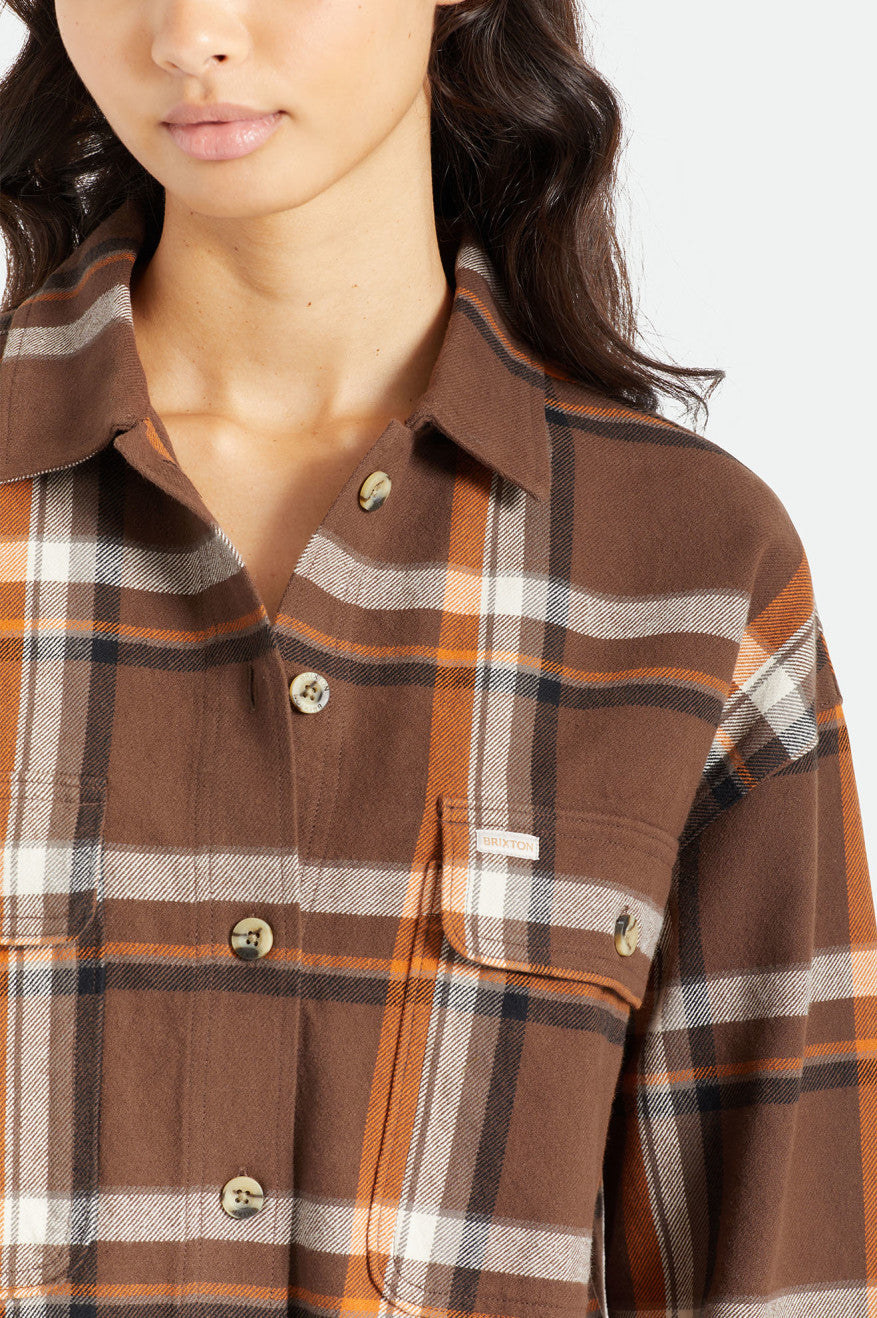 Brown Women's Brixton Bowery L/S Flannels | 348902-TFO