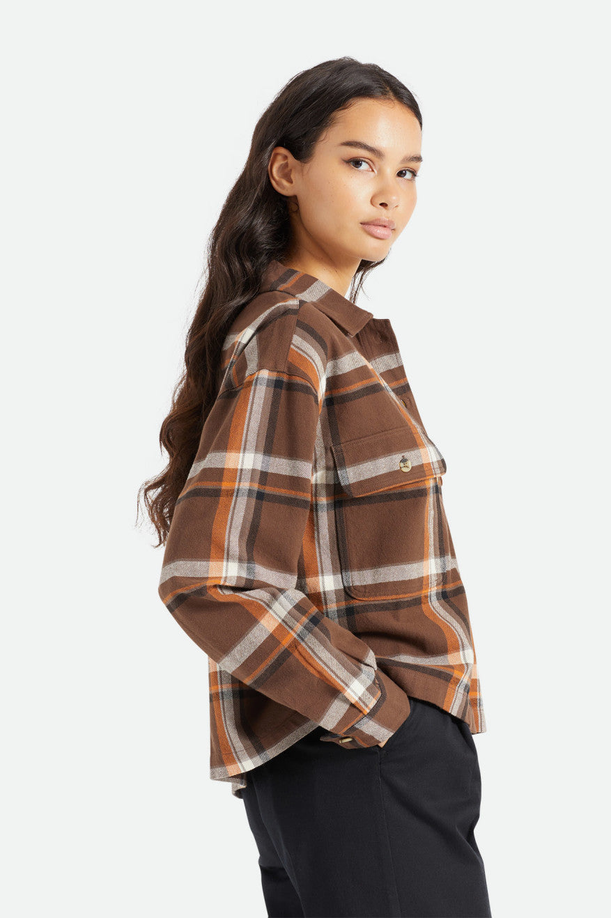 Brown Women's Brixton Bowery L/S Flannels | 348902-TFO