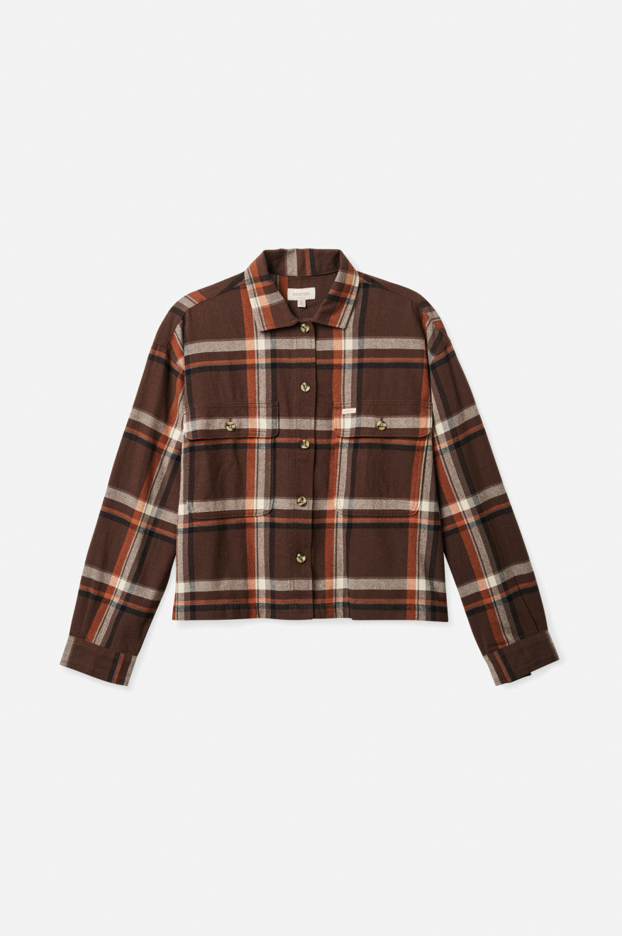 Brown Women's Brixton Bowery L/S Flannels | 348902-TFO