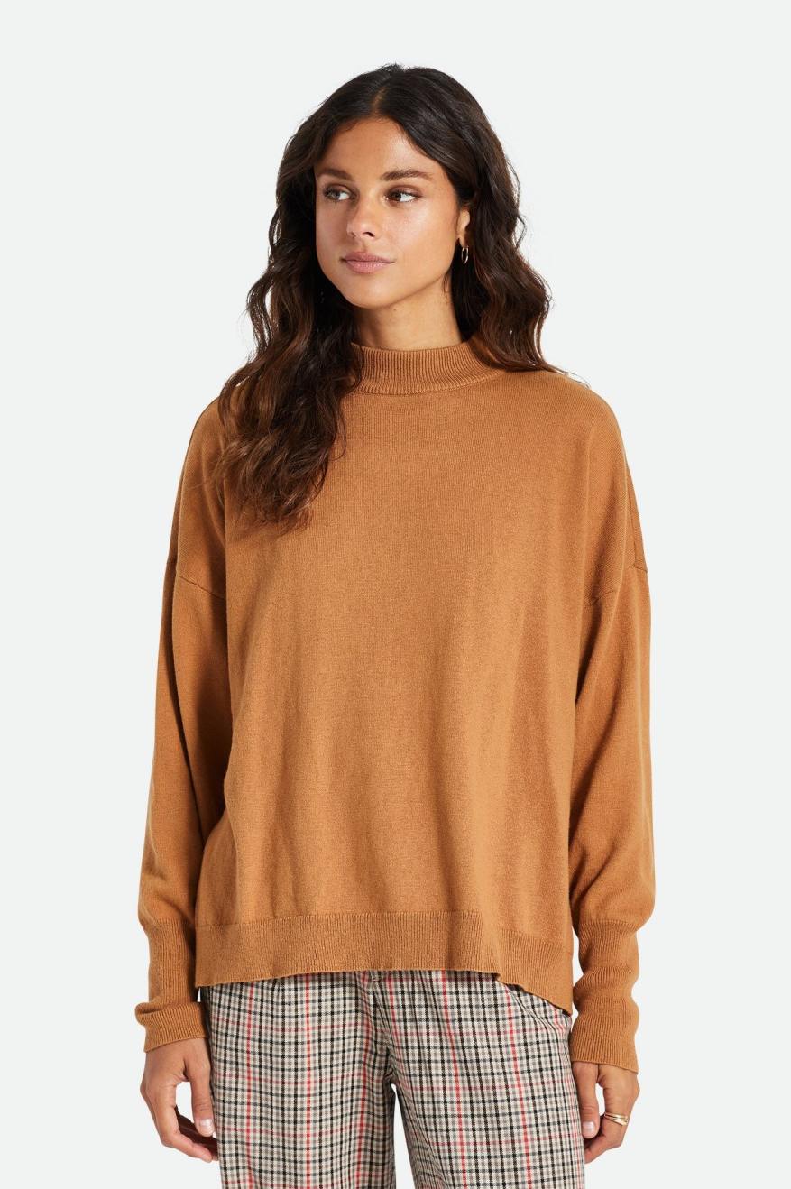 Brown Women's Brixton Reserve Oversized Cashmere Sweaters | 563217-NCF