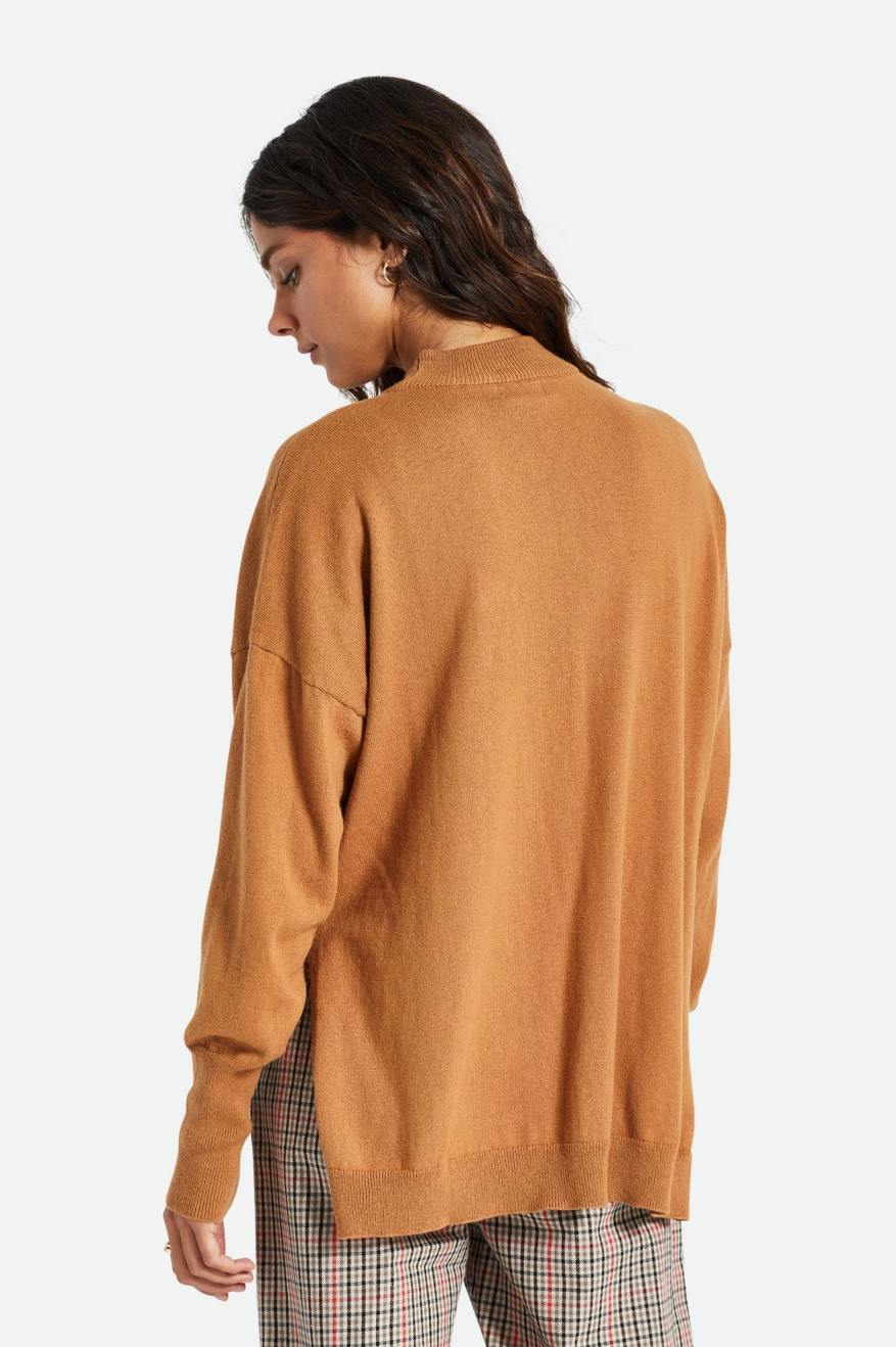 Brown Women's Brixton Reserve Oversized Cashmere Sweaters | 563217-NCF