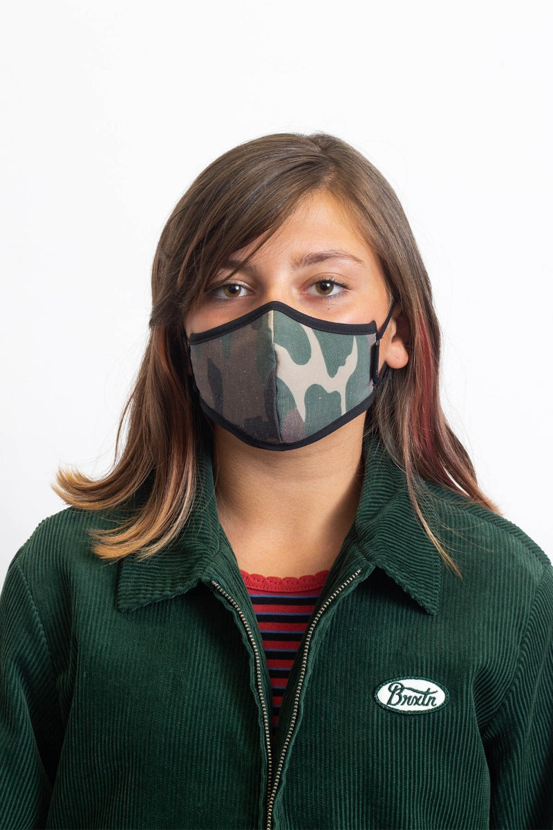 Camo Unisex Brixton Youth Antimicrobial Face Masks | 476193-CBF