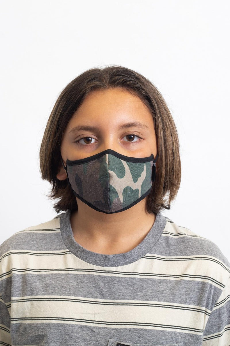 Camo Unisex Brixton Youth Antimicrobial Face Masks | 476193-CBF