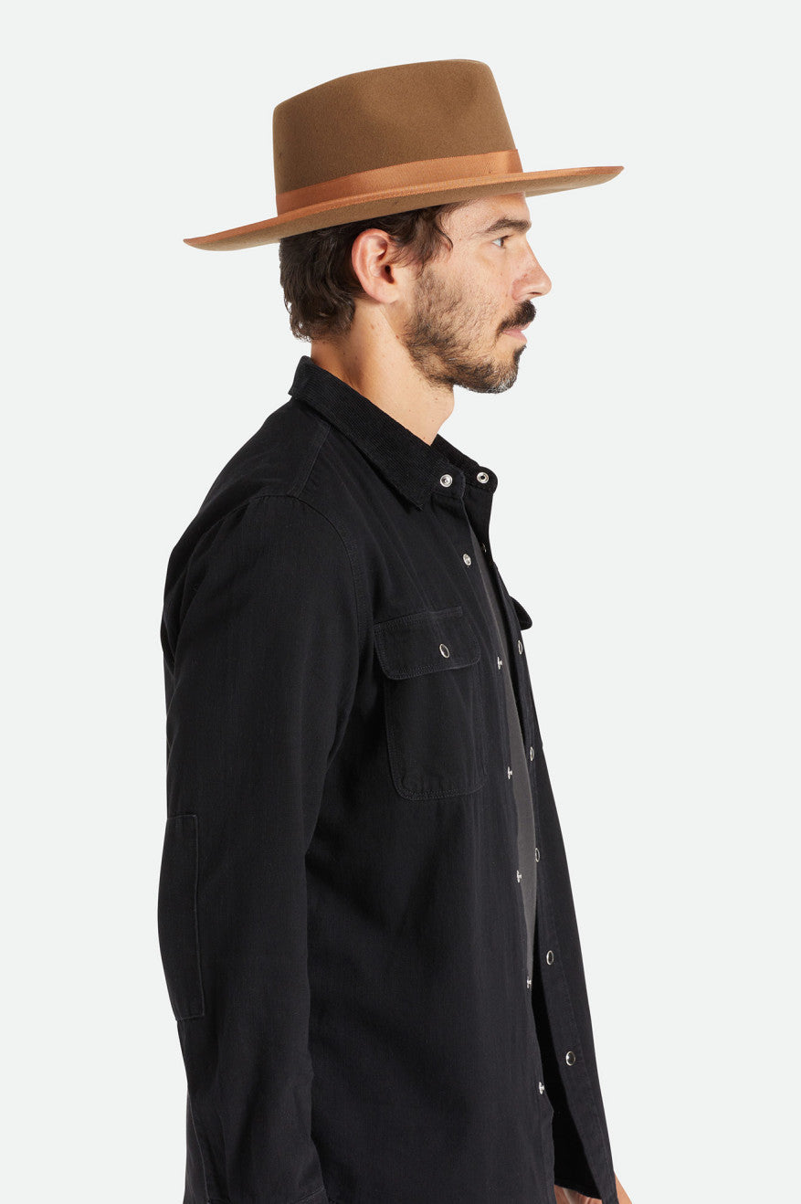 Coffee Men's Brixton Reno Fedoras | 174528-BSP