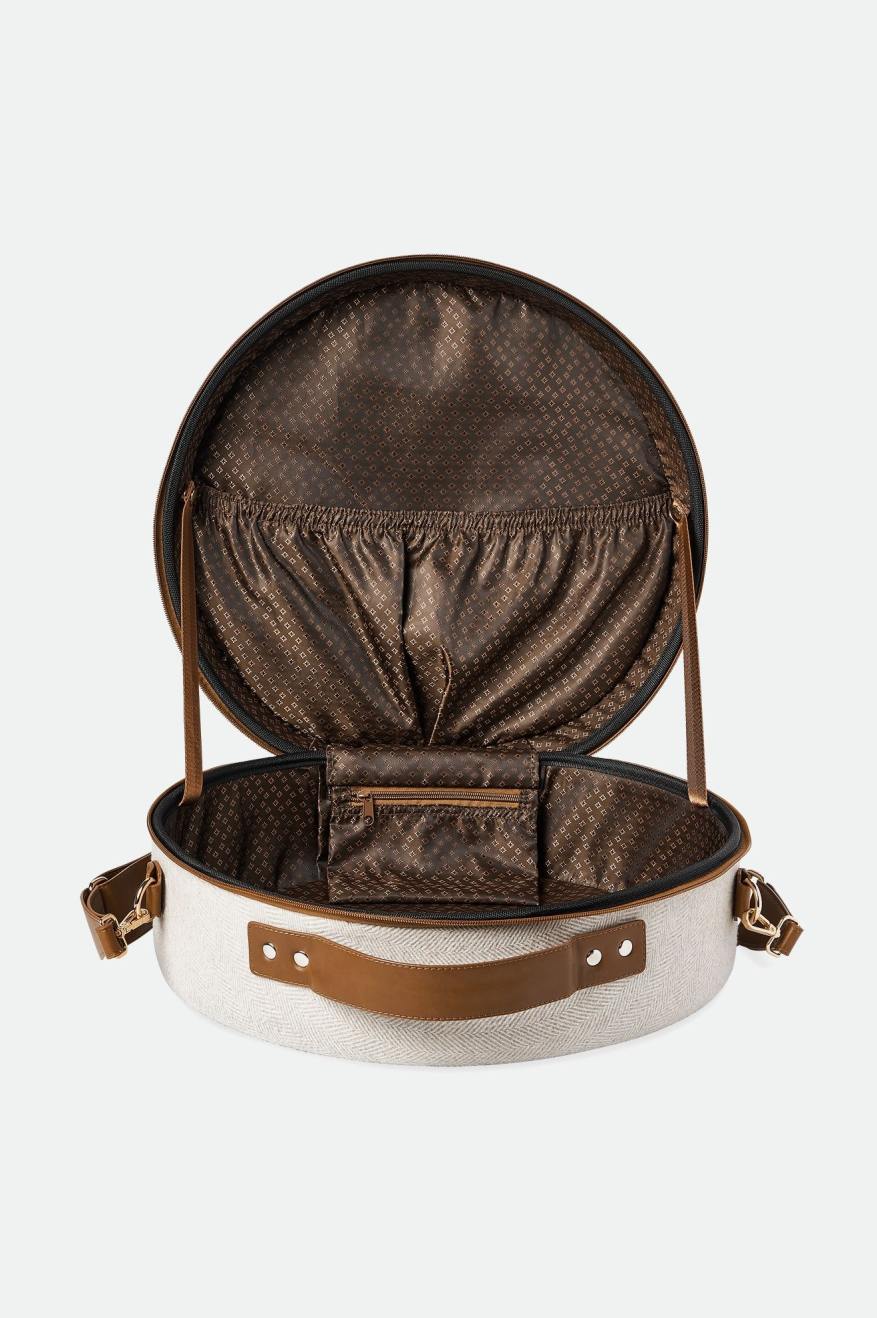 Cream / Beige Unisex Brixton Done Proper Fedora Travel Case Accessories | 236190-SCX