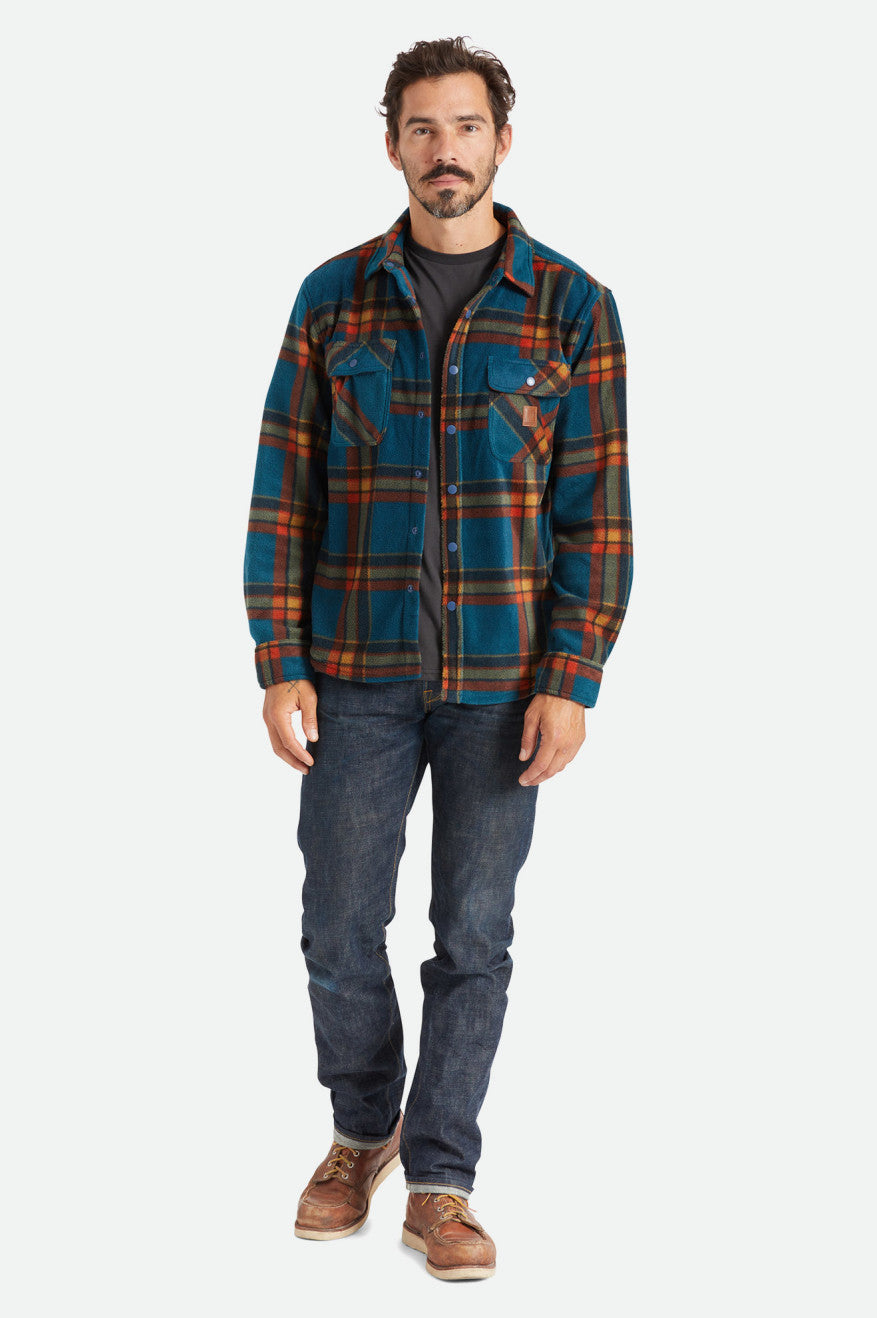 Deep Blue Men's Brixton Bowery L/S Arctic Stretch Fleece Flannels | 076583-DSB