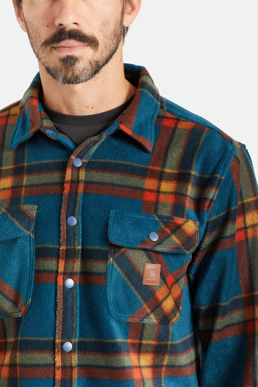 Deep Blue Men's Brixton Bowery L/S Arctic Stretch Fleece Flannels | 076583-DSB