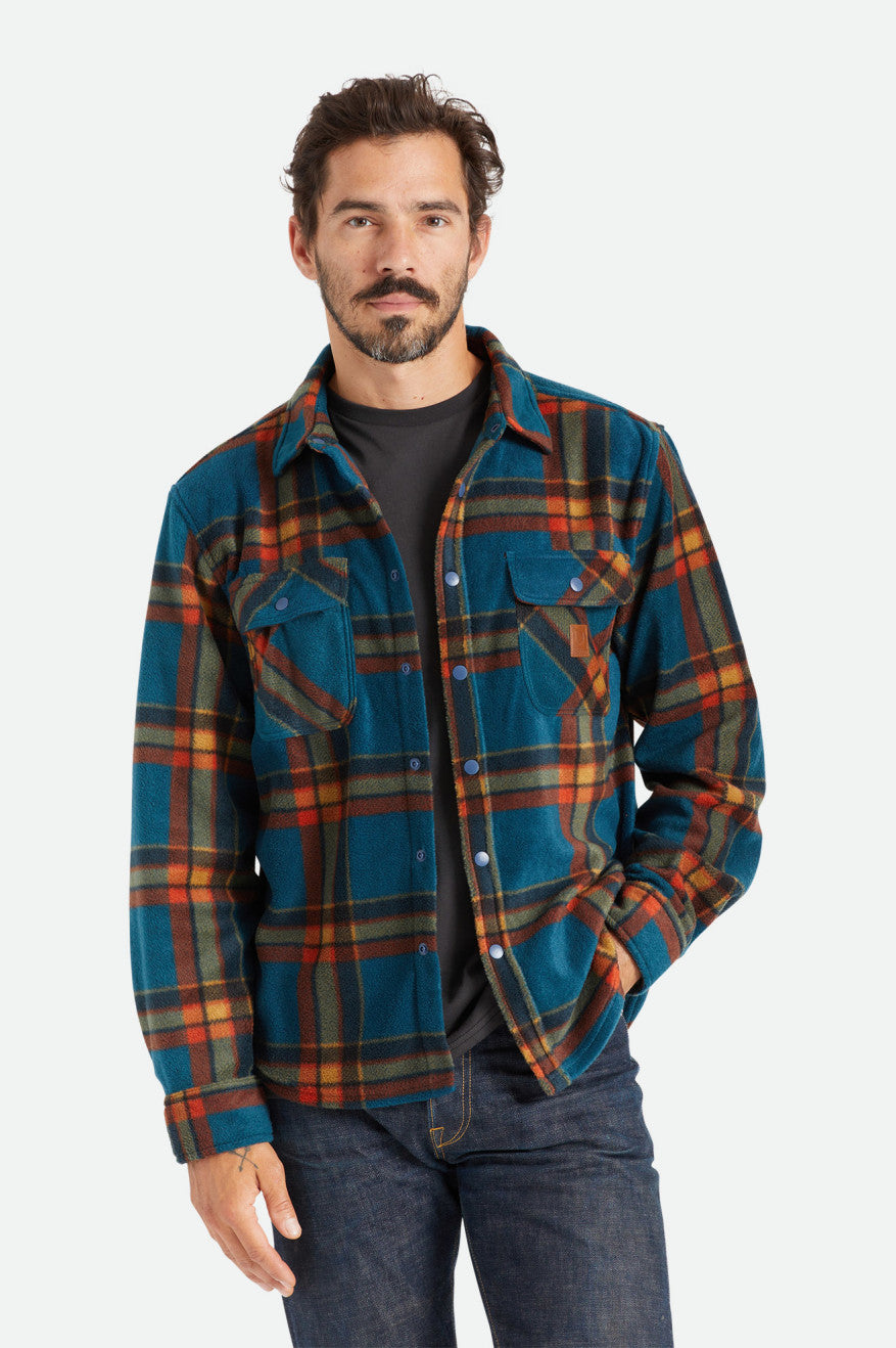 Deep Blue Men's Brixton Bowery L/S Arctic Stretch Fleece Flannels | 076583-DSB