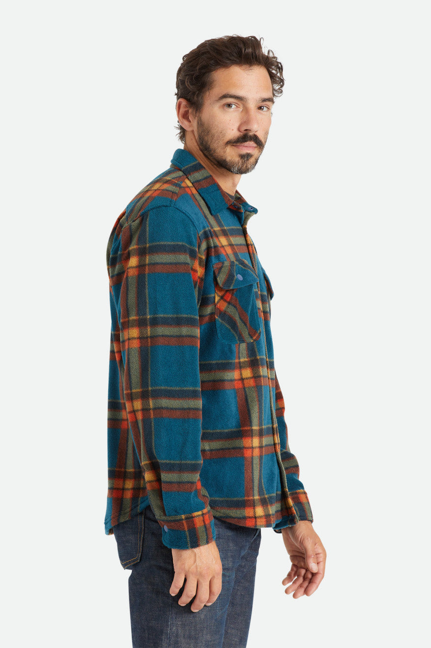 Deep Blue Men's Brixton Bowery L/S Arctic Stretch Fleece Flannels | 076583-DSB