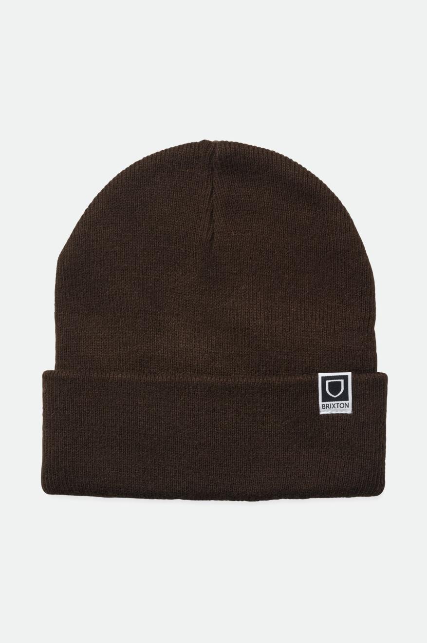 Deep Brown Men\'s Brixton Harbor Beta Watch Cap Beanie | 692357-JEI