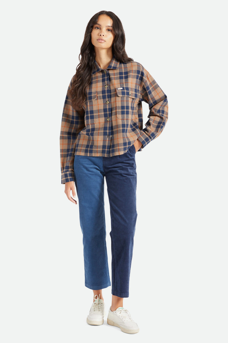 Deep Green Women's Brixton Bowery L/S Flannels | 046513-LED