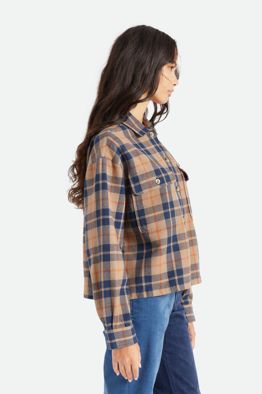 Deep Green Women's Brixton Bowery L/S Flannels | 046513-LED