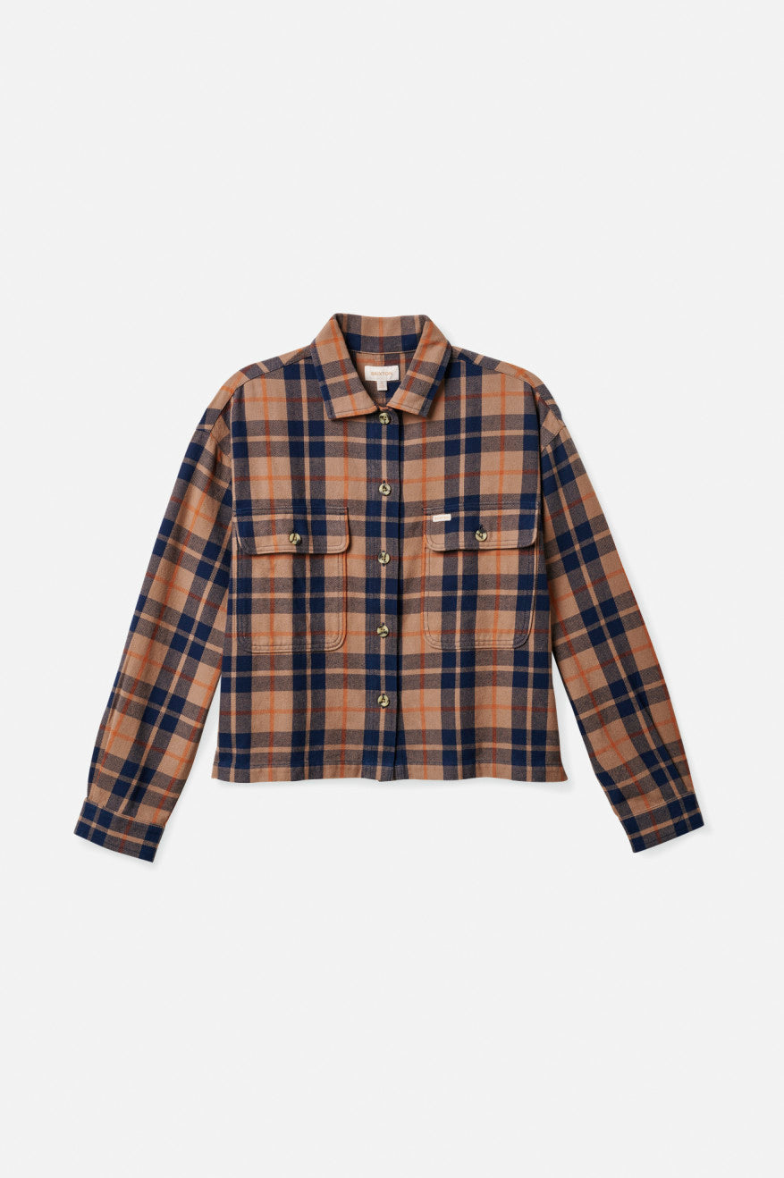 Deep Green Women's Brixton Bowery L/S Flannels | 046513-LED