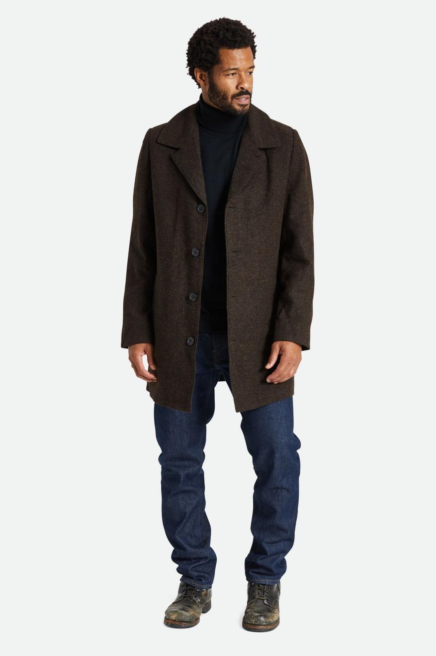 Drak Brown Men's Brixton Union Trench Jackets | 857103-PVS