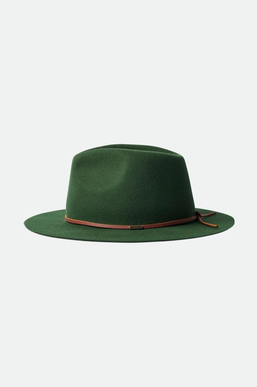 Green Men's Brixton Wesley Packable Fedoras | 261780-TAB