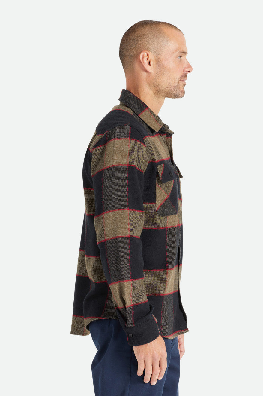 Grey Men's Brixton Bowery L/S Flannels | 130742-DHA