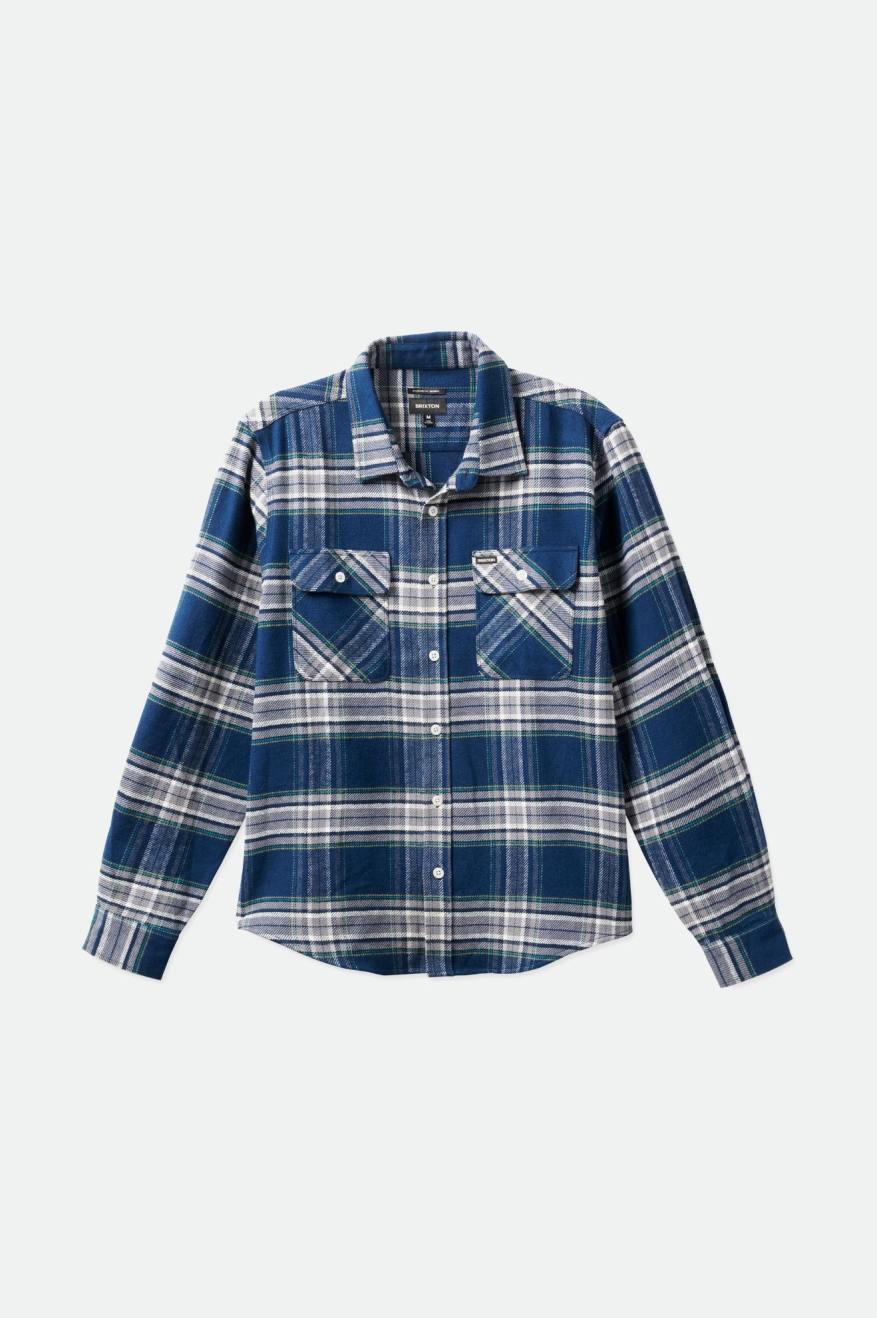 Grey Men's Brixton Bowery L/S Flannels | 678315-TBF