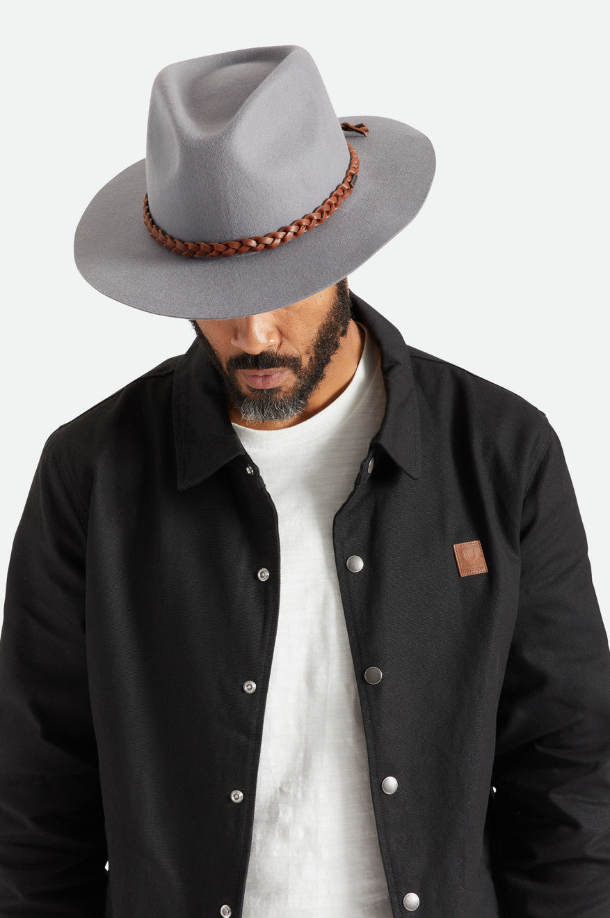 Grey Men's Brixton Messer Western Fedoras | 384012-VZQ