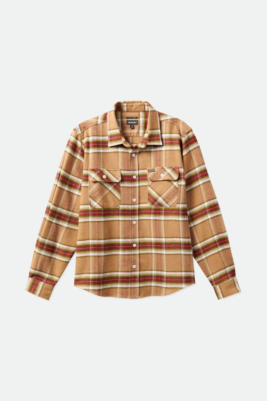 Light Brown Men's Brixton Bowery L/S Flannels | 013876-HOA