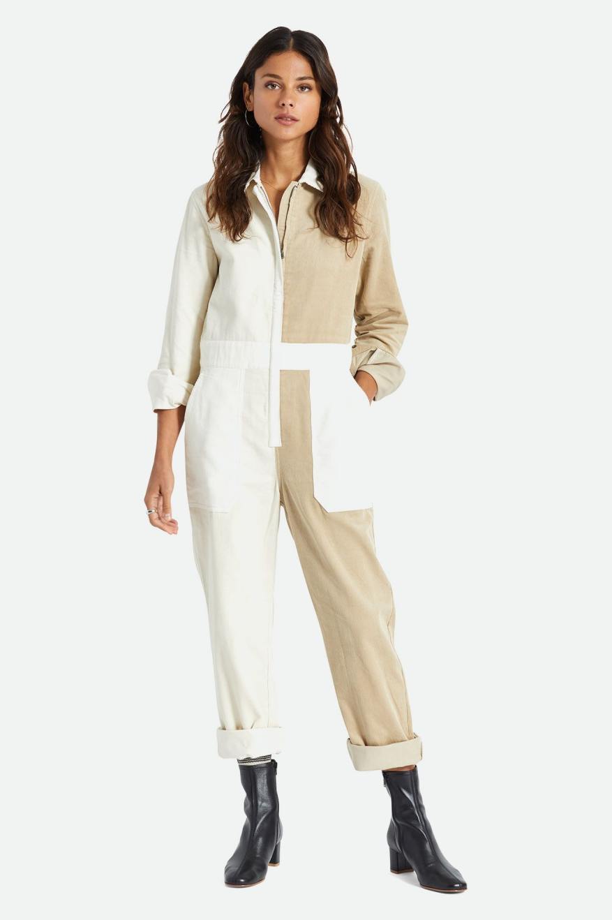 Light Yellow Women's Brixton Mersey Coverall Jumpsuit | 321698-BKR