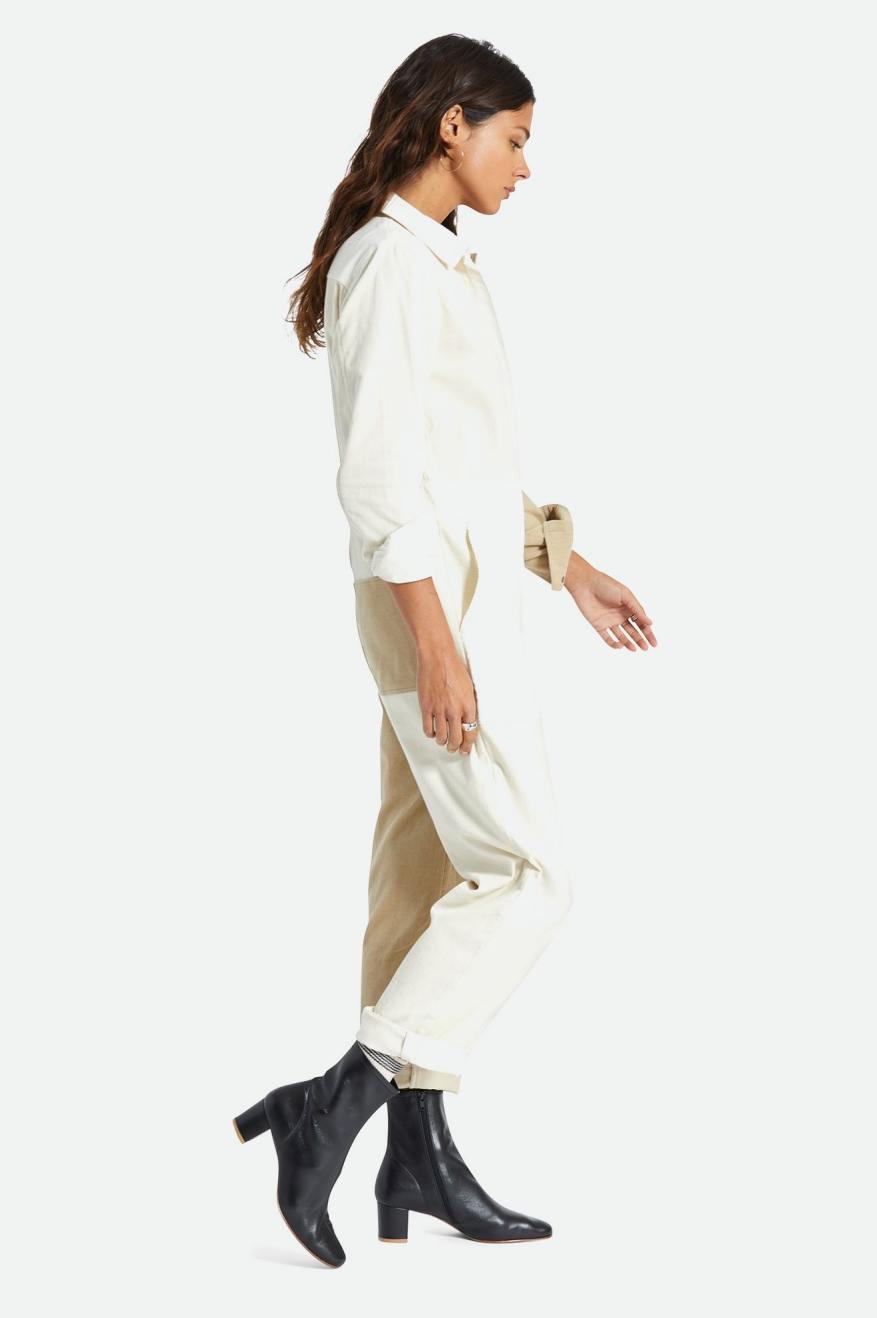 Light Yellow Women's Brixton Mersey Coverall Jumpsuit | 321698-BKR