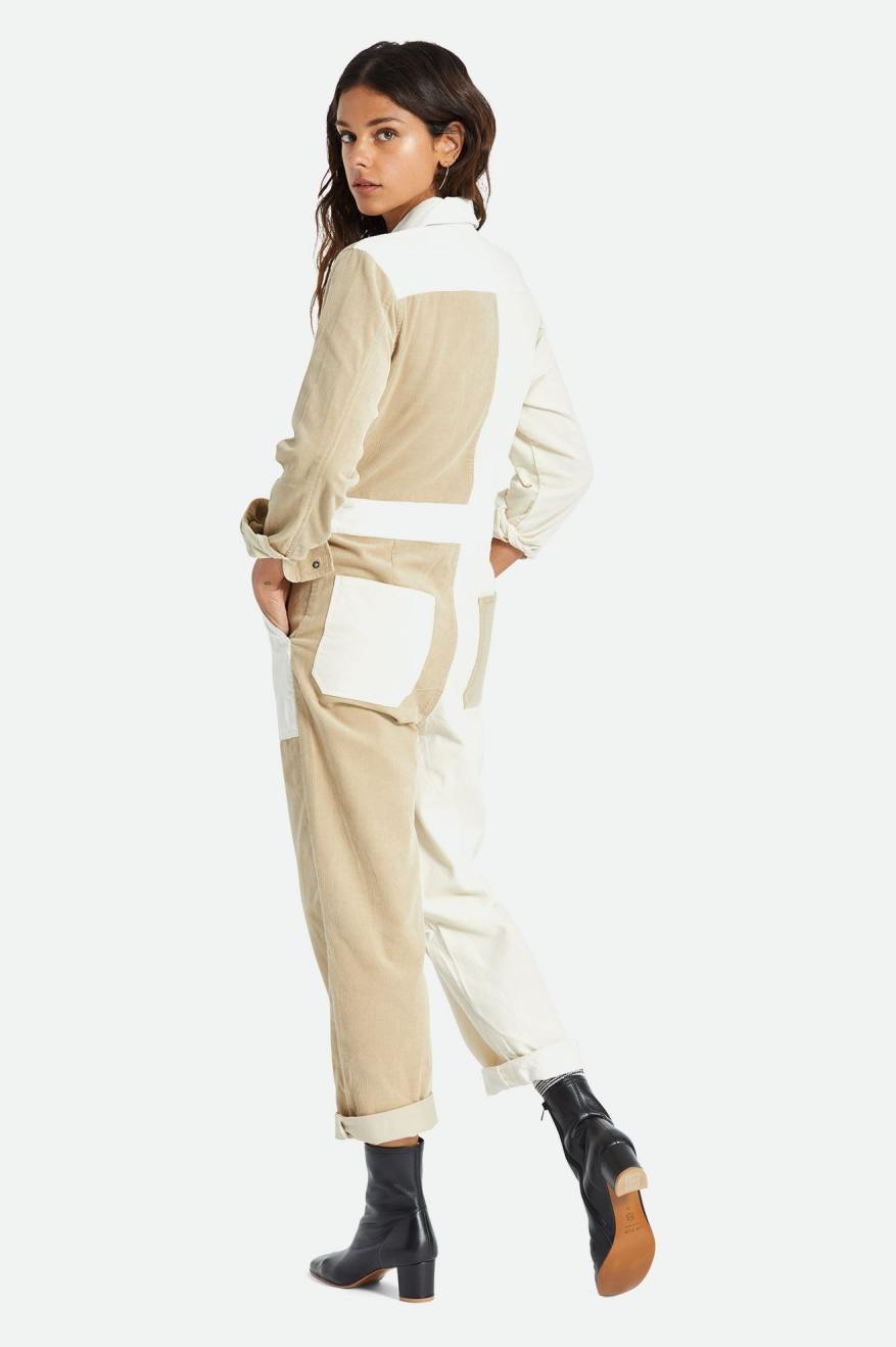 Light Yellow Women's Brixton Mersey Coverall Jumpsuit | 321698-BKR