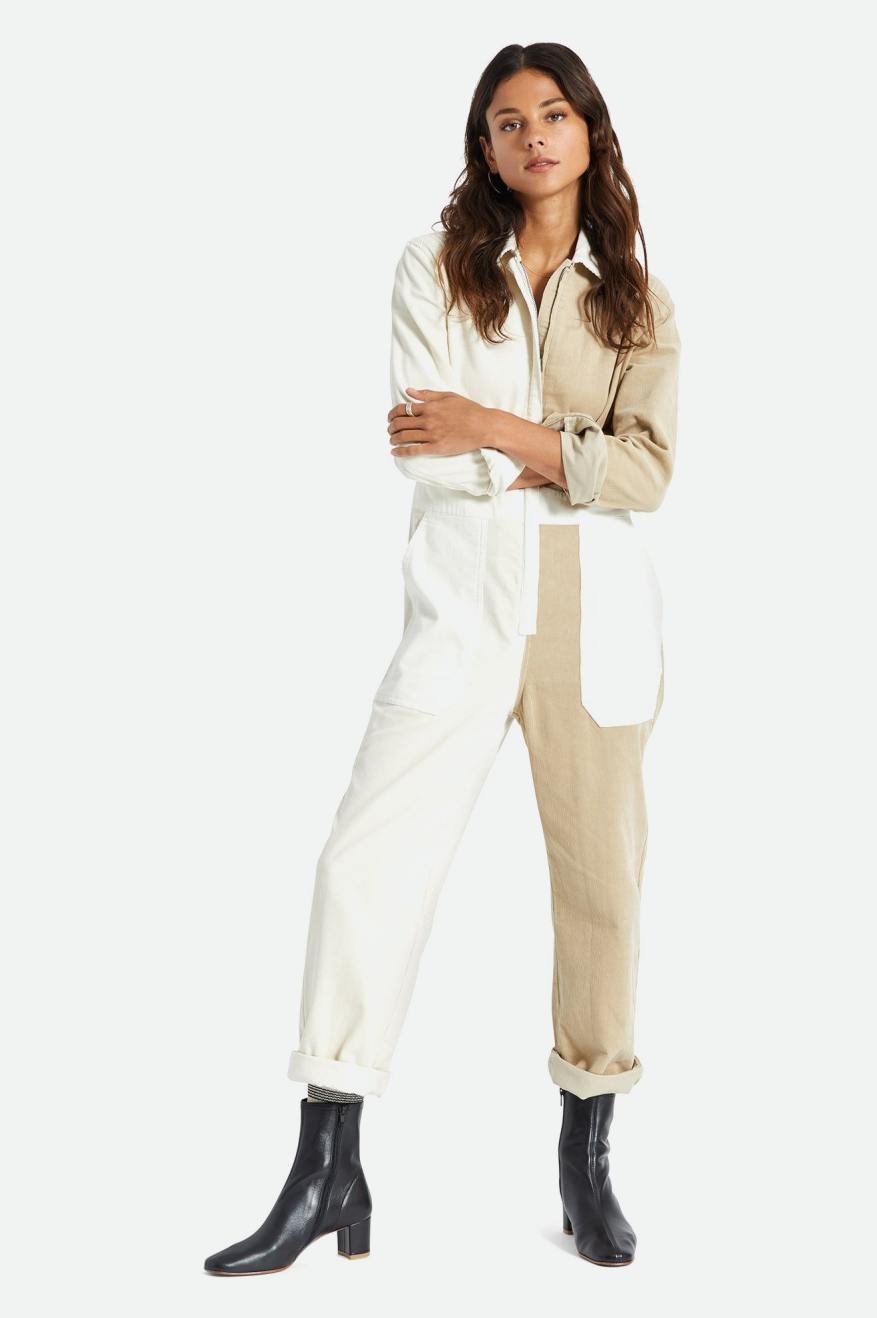 Light Yellow Women\'s Brixton Mersey Coverall Jumpsuit | 321698-BKR