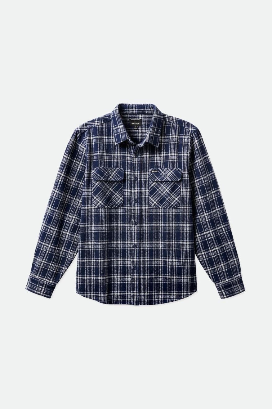 Navy / Grey Men's Brixton Bowery Heavy Weight L/S Wovens | 685471-SCT