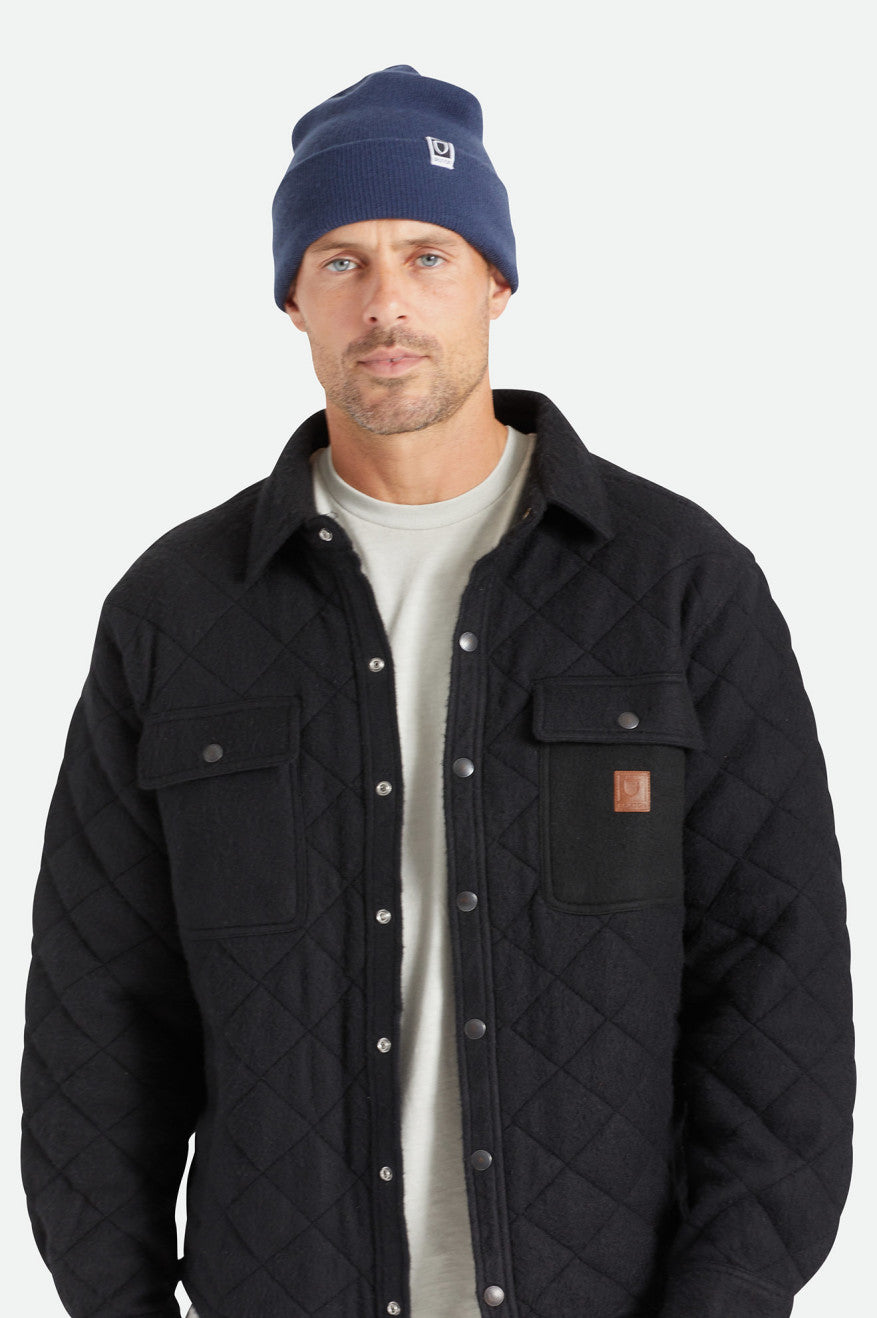 Navy Men's Brixton Harbor Beta Watch Cap Beanie | 821704-KDM