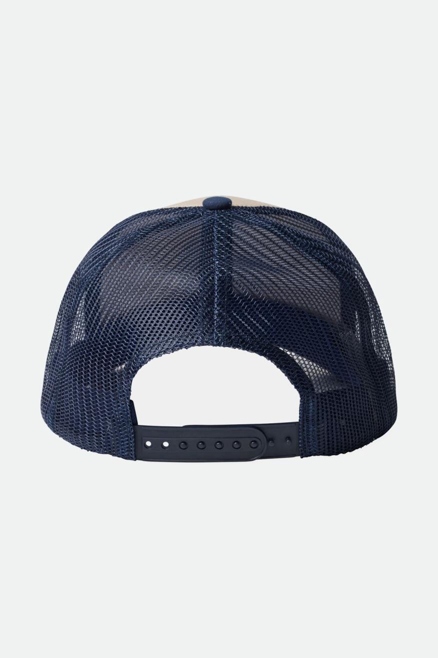 Navy Men's Brixton Rival Stamp NetPlus MP Trucker Hat Caps | 098364-OFS