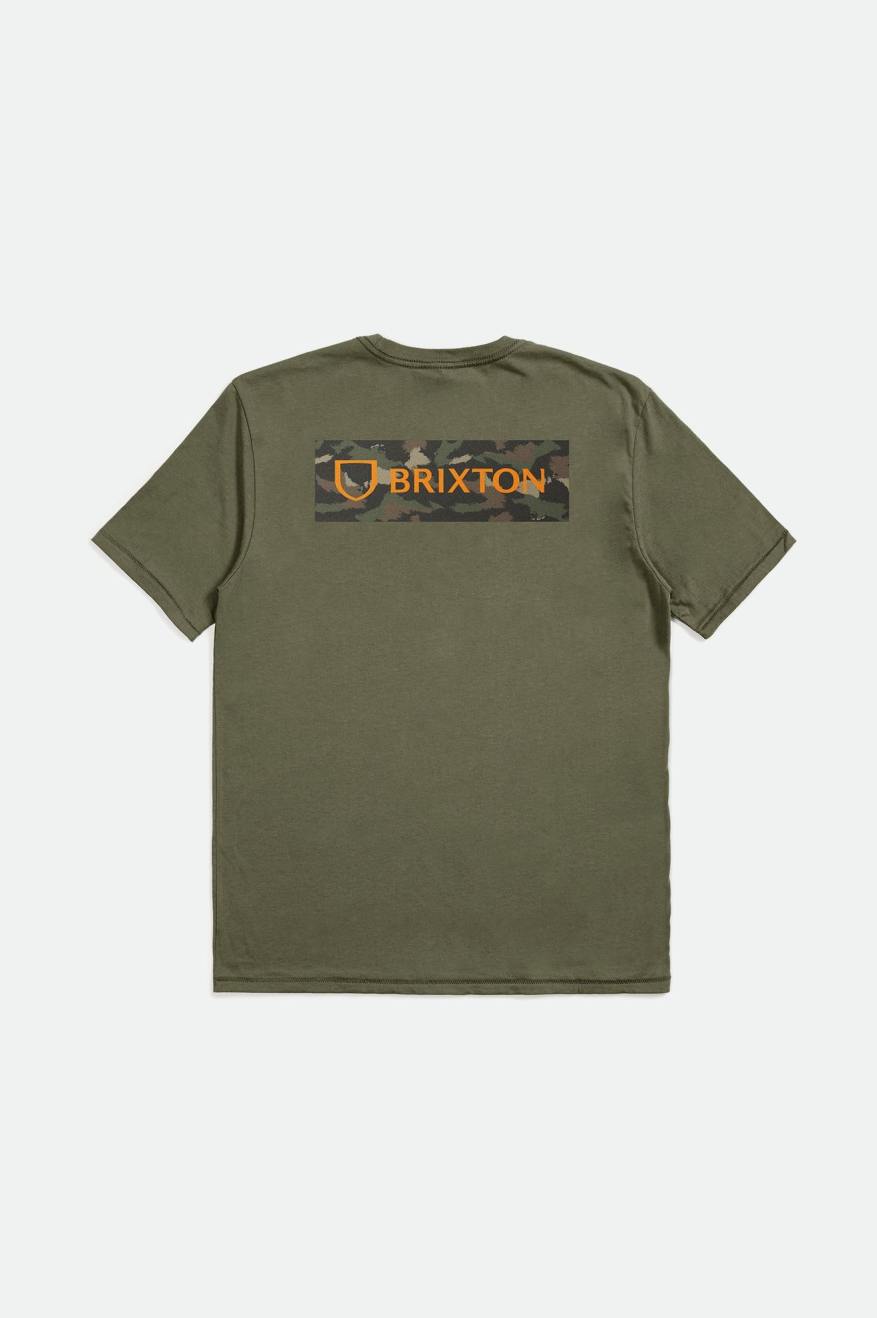 Olive / Orange / Camo Men's Brixton Alpha Block S/S Tailored Tops | 837149-PCO