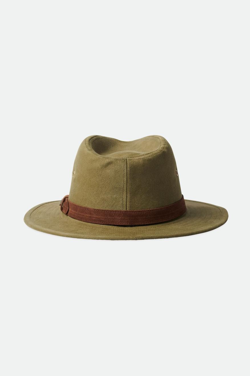 Olive Women's Brixton Messer Utility Adventure Fedora Fedoras | 059268-RNI